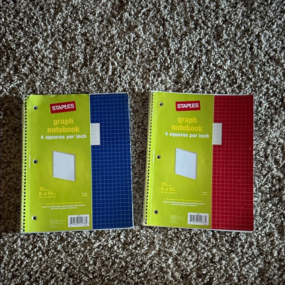 Staples Graph Notebooks in Blue and Red